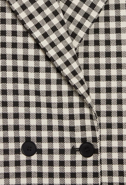 Two-tone vichy suit jacket