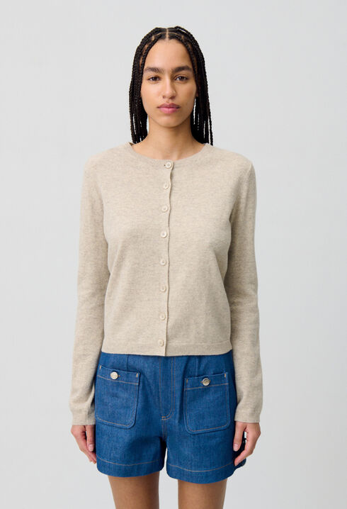 Wool Cardigan w/ CP Embroidery