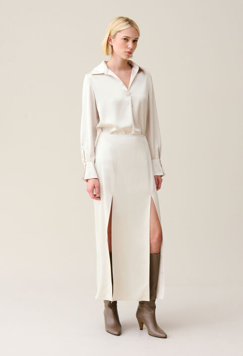 Flowy Pleated Maxi Skirt