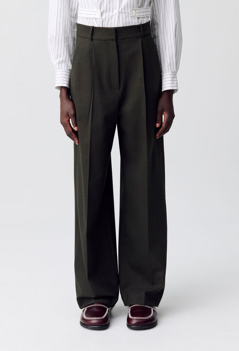 Wide-leg Tailored Trousers