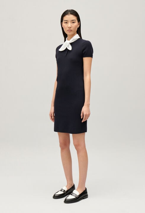 Navy short knitted dress