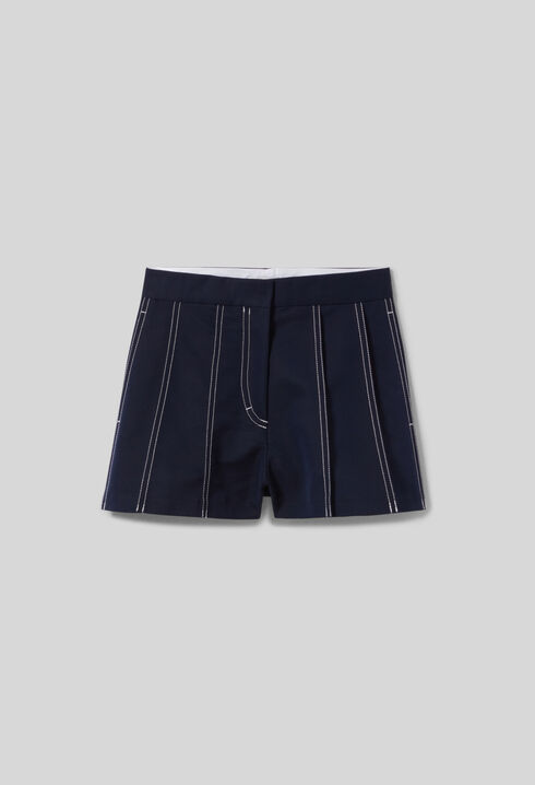 Pleated Contrast Shorts