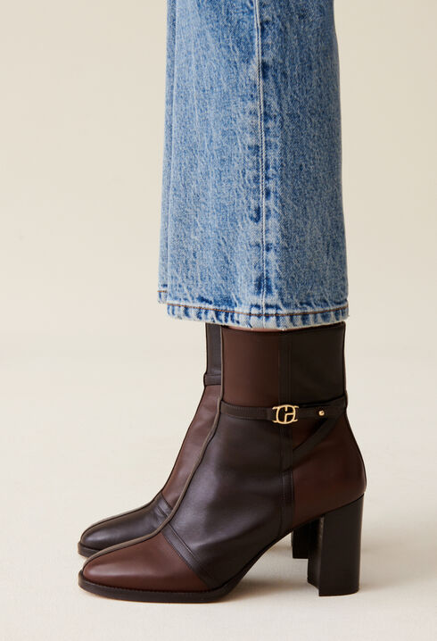 Patchwork Patent Leather Boots