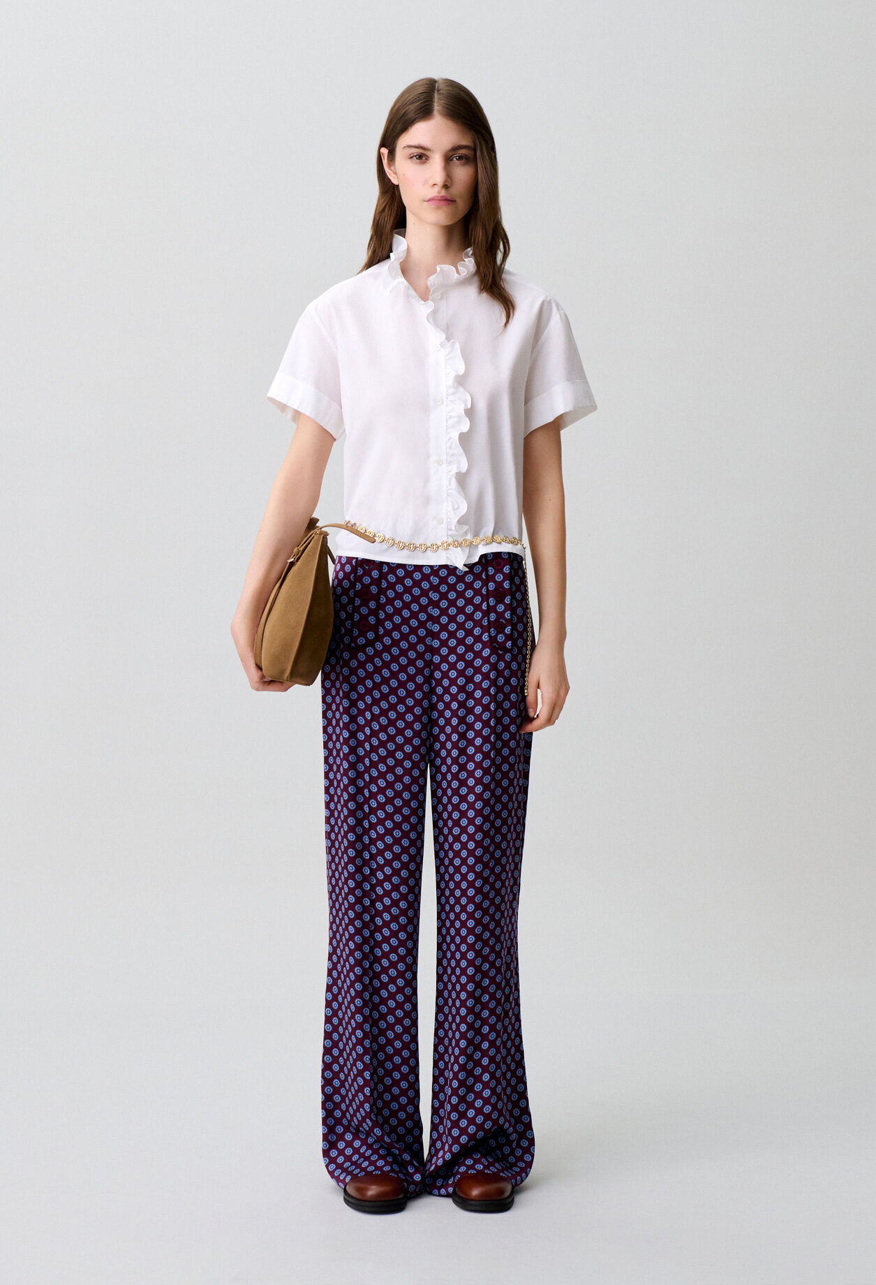 Victorian collar poplin shirt