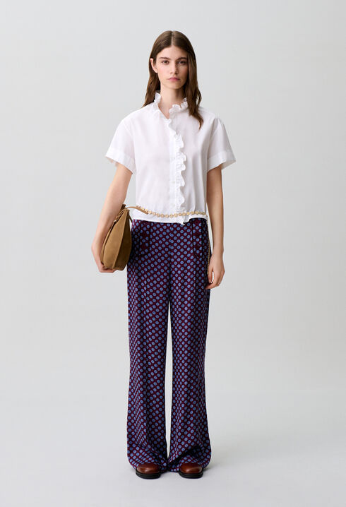 Victorian collar poplin shirt
