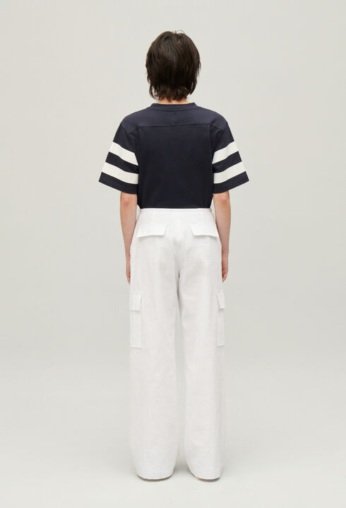 White cargo trousers