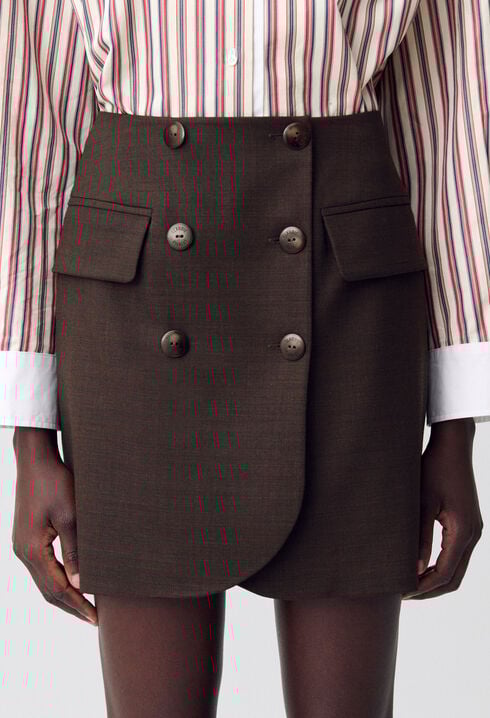 Straight mini skirt