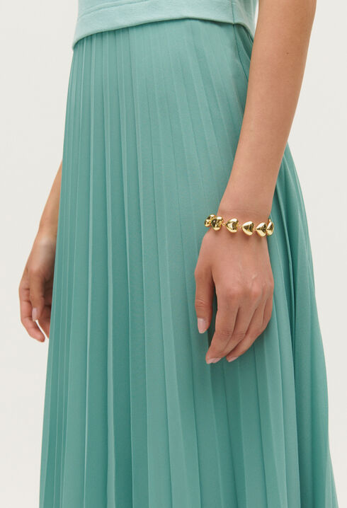 Golden brass heart bracelet
