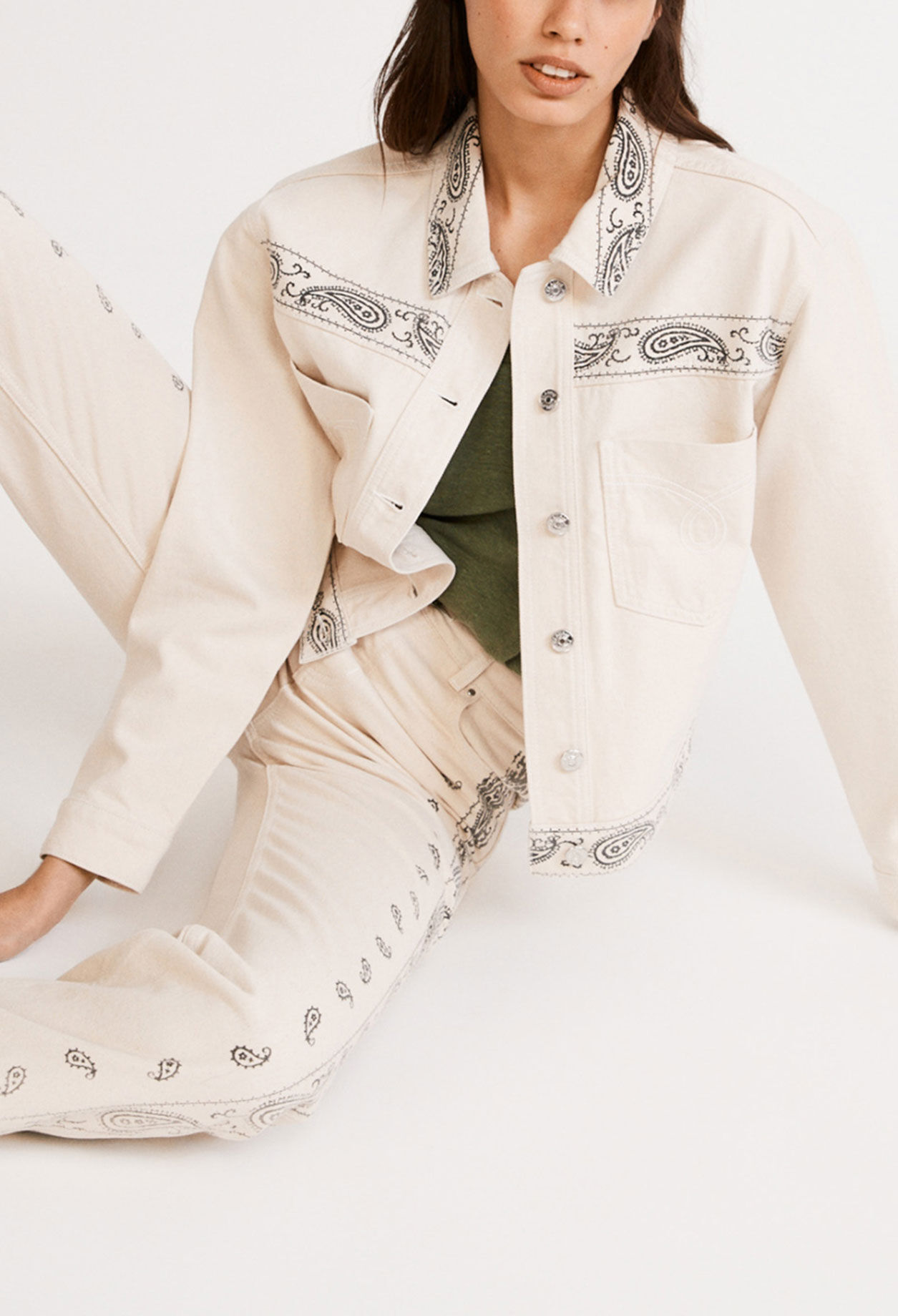 Ecowash printed denim jacket