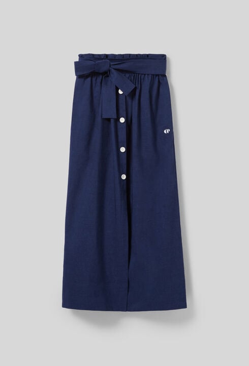 Midi skirt with buttons