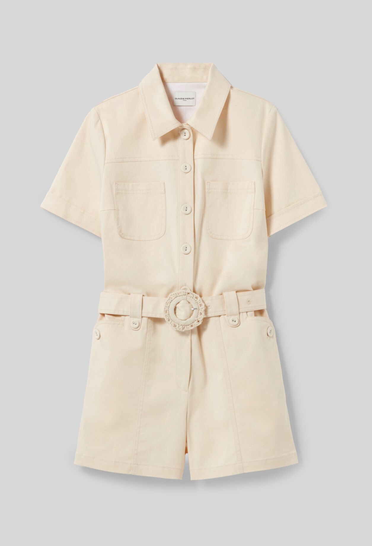 Shirt collar jumpsuit