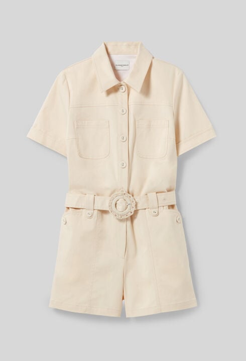 Shirt collar jumpsuit