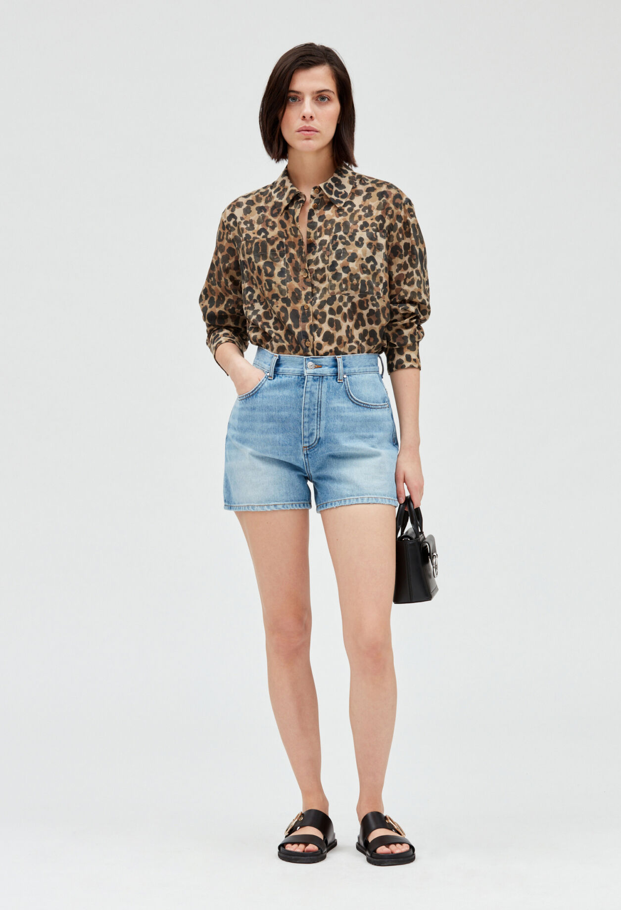 Blue denim shorts