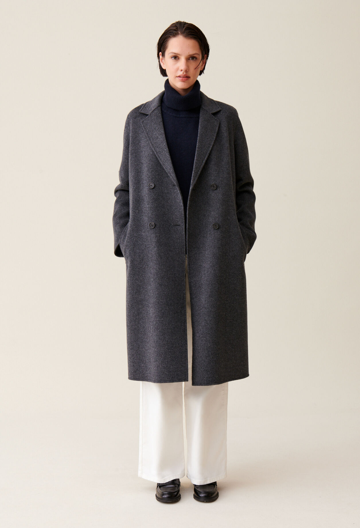 Grey wool coat uk on sale
