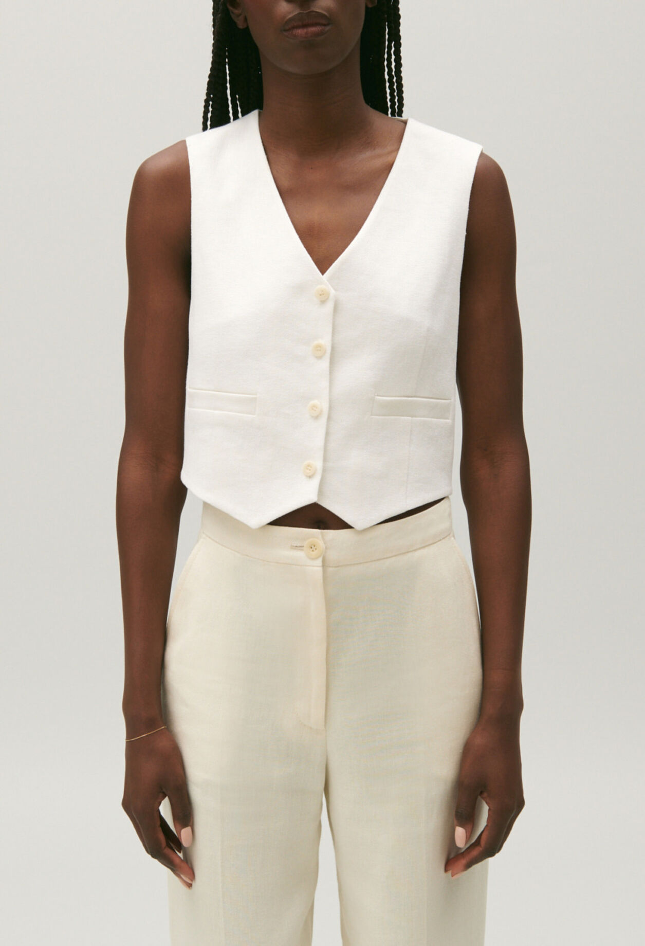 Ecru linen blend jacket