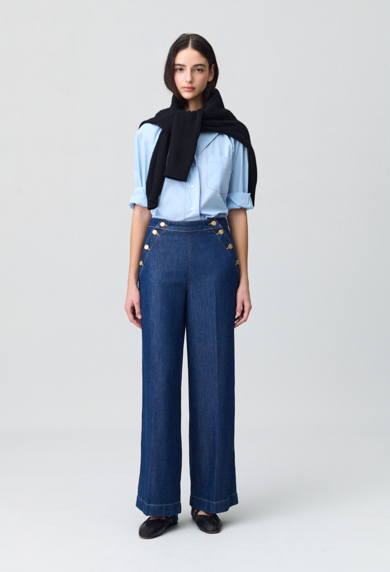 Wide-Leg Sailor Trousers