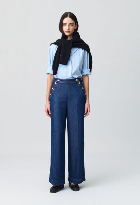 Wide-Leg Sailor Trousers