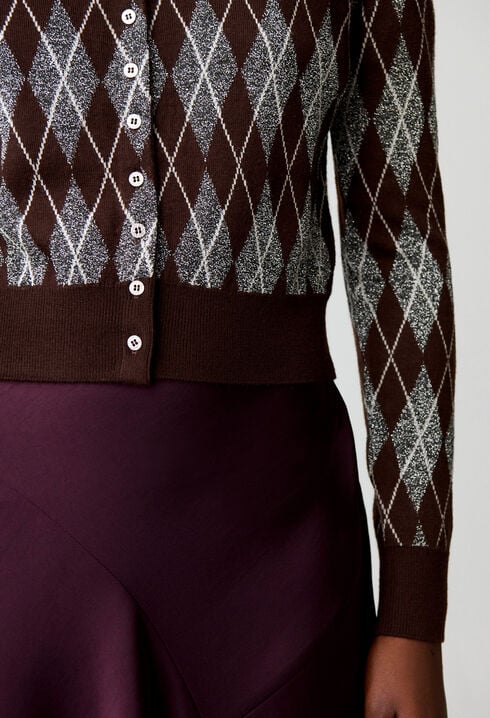 Argyle knitted cardigan