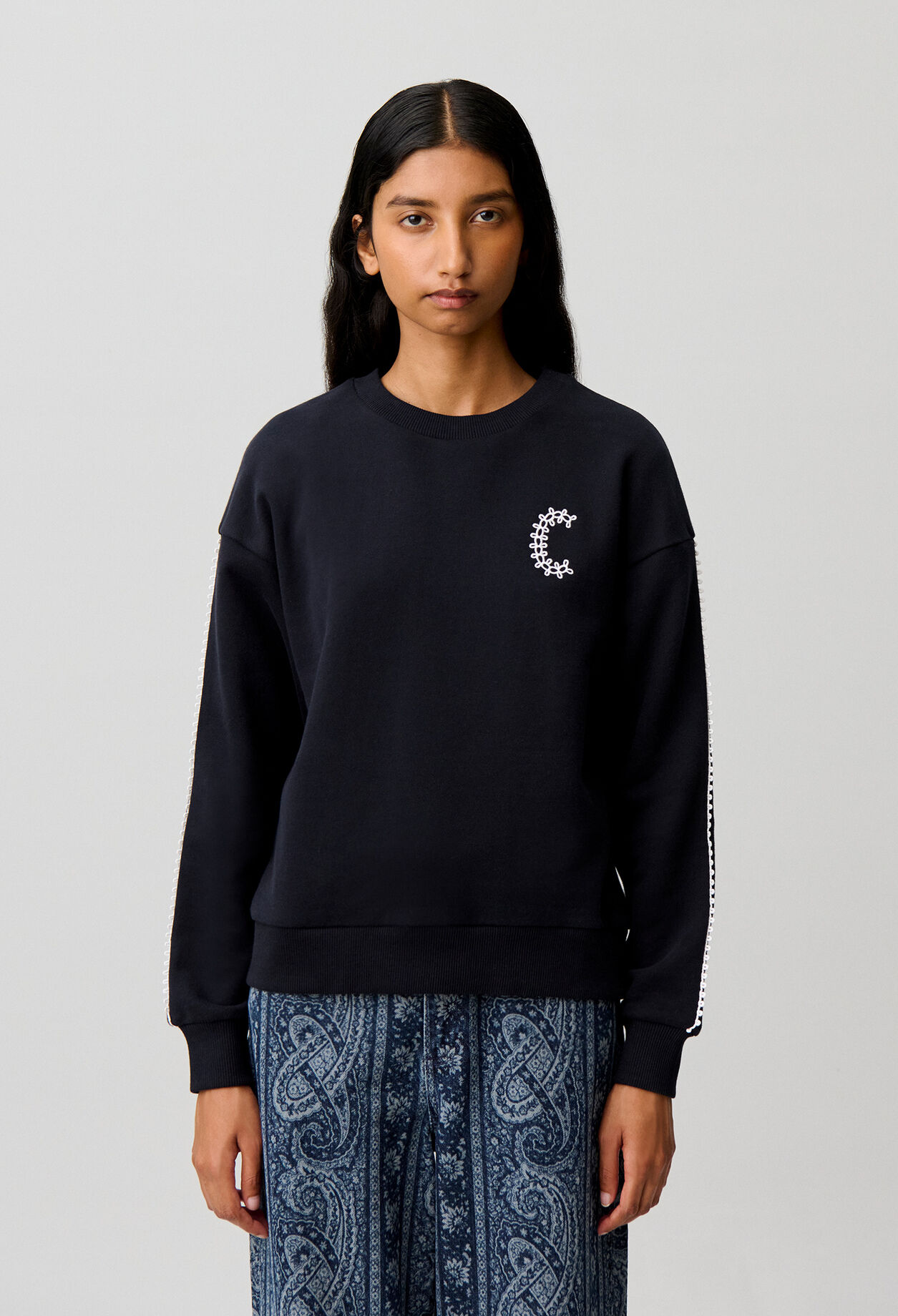 Casual organic cotton C sweatshirt