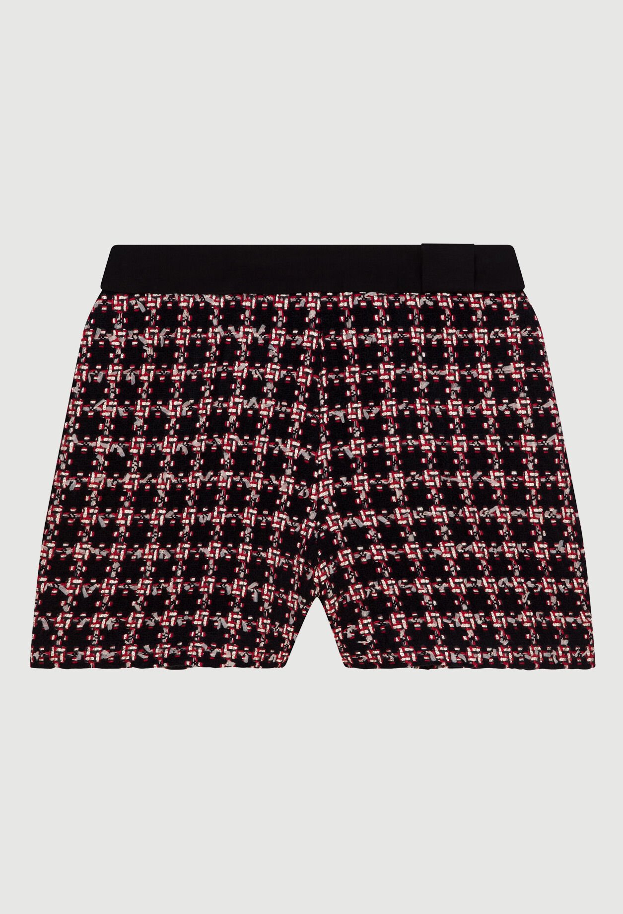 High-waisted tweed shorts