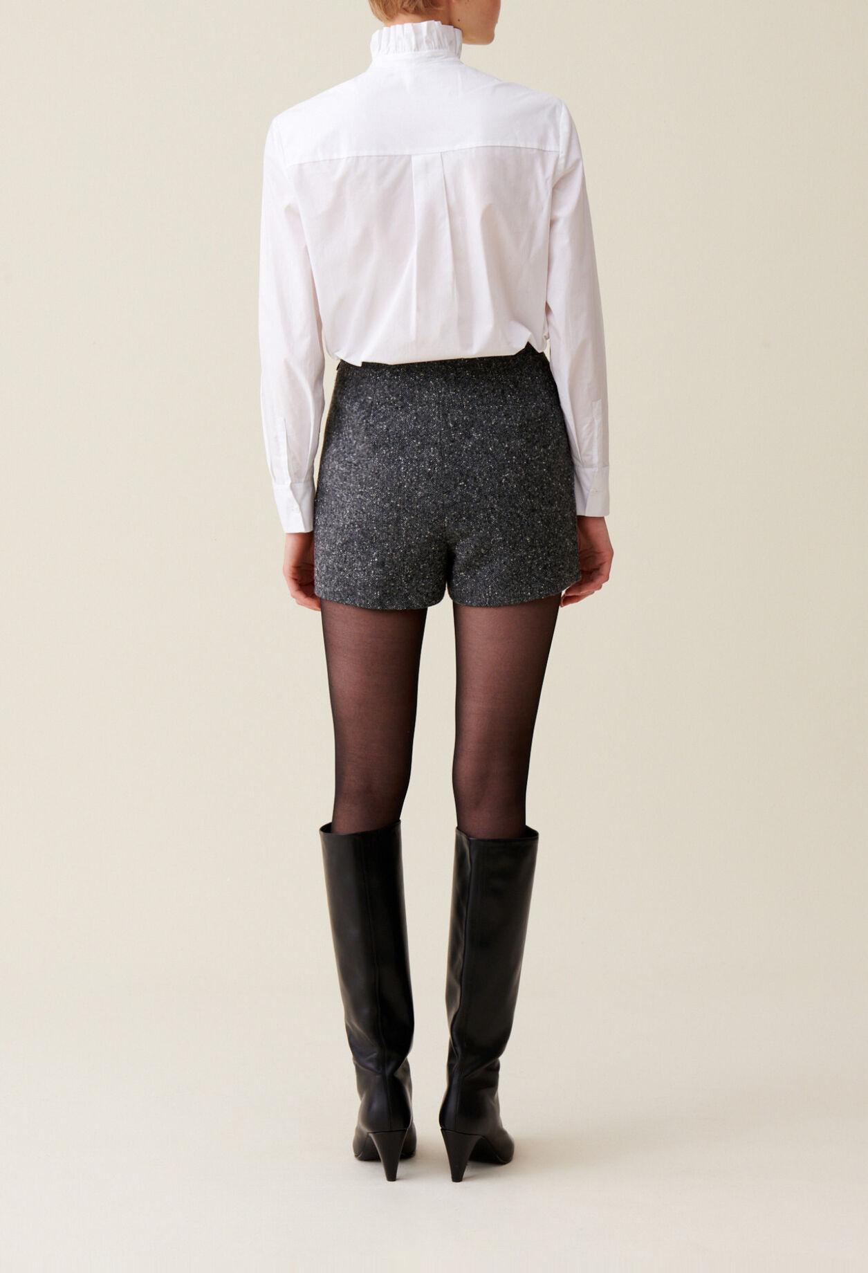 Grey tweed shorts