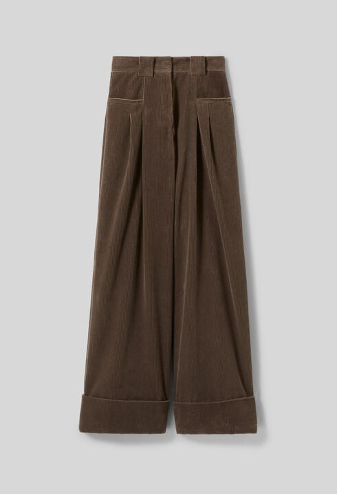 Wide-Leg Velvet Trousers