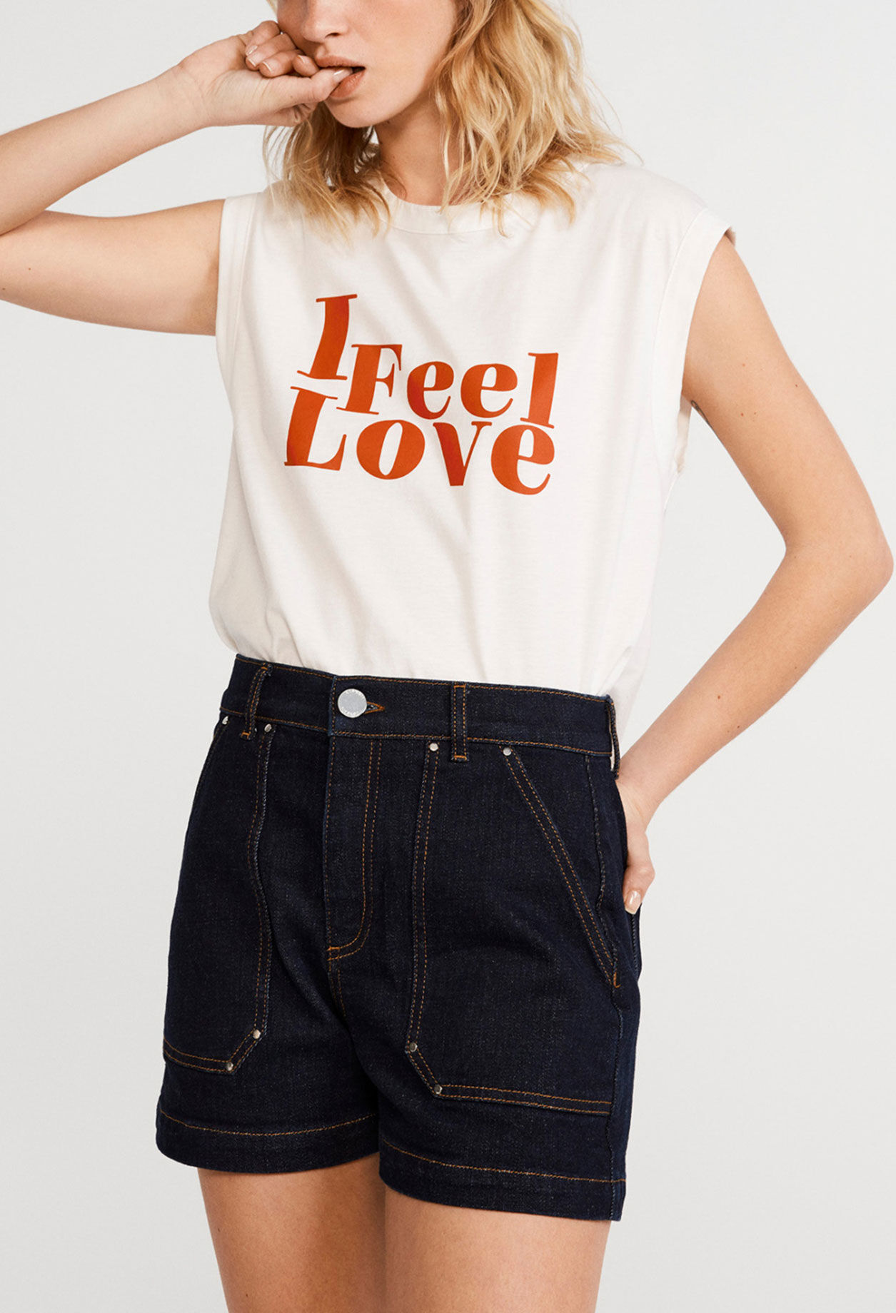 Cropped organic cotton T-shirt