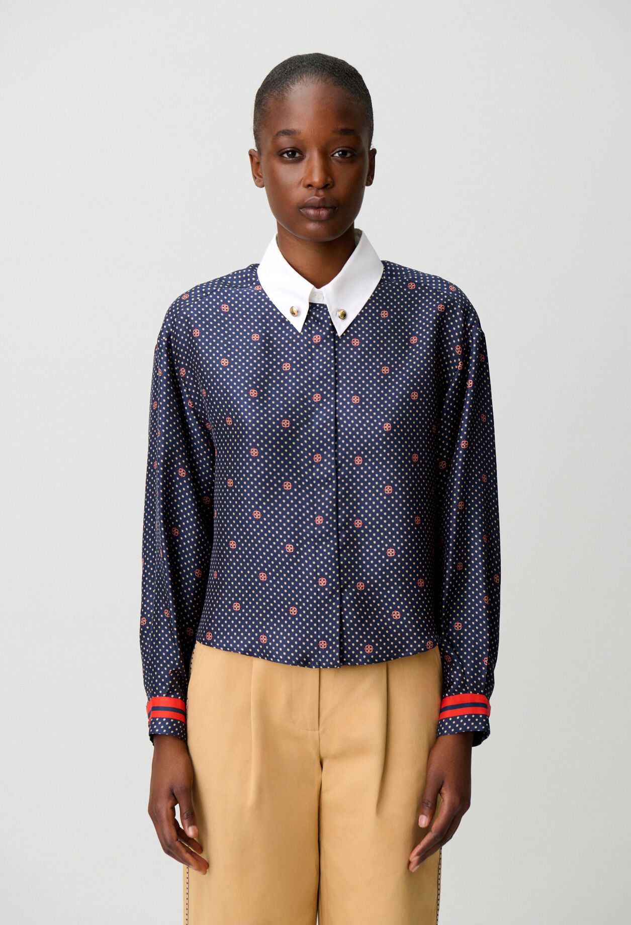 Printed silk shirt