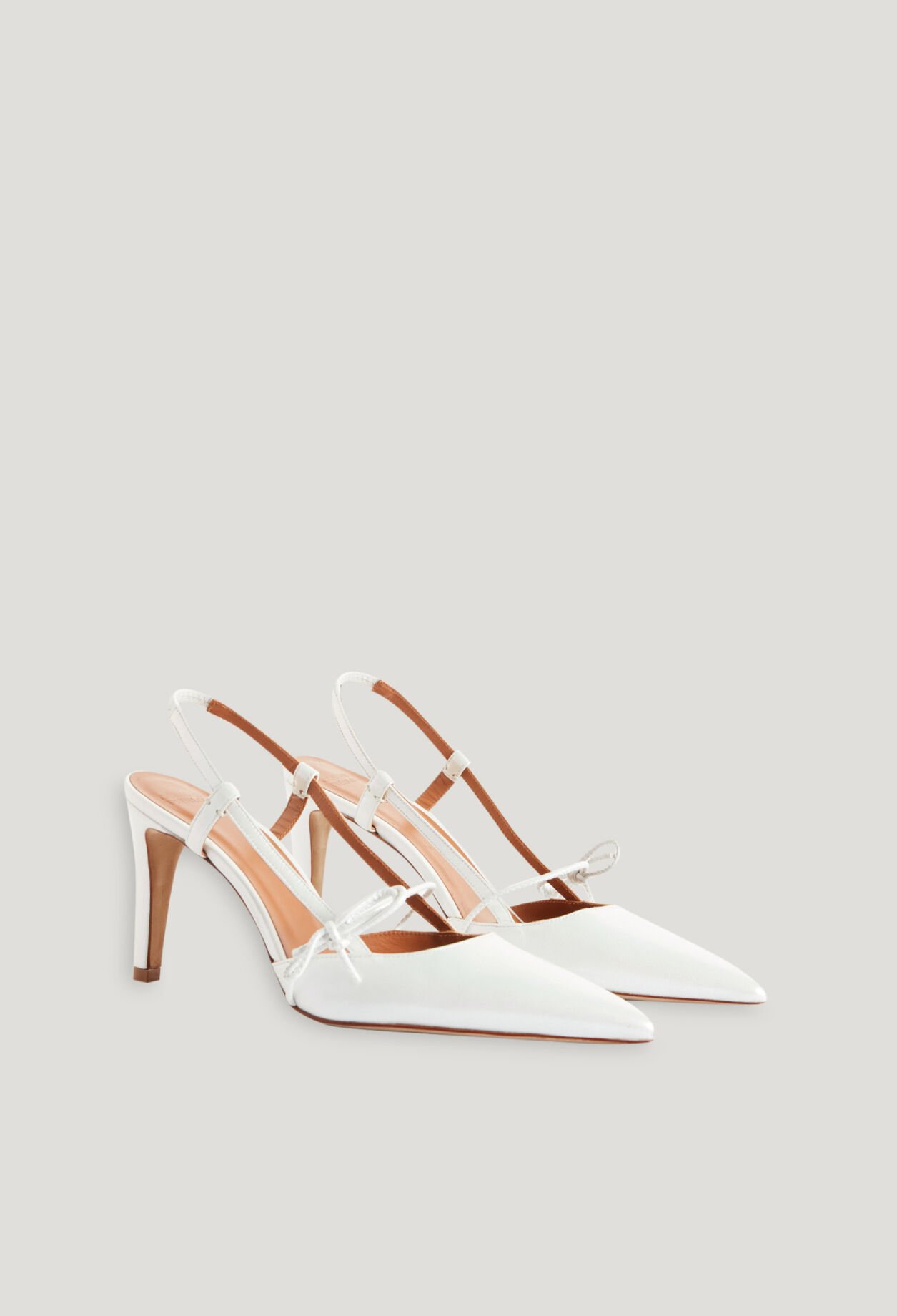 Pearly leather heels
