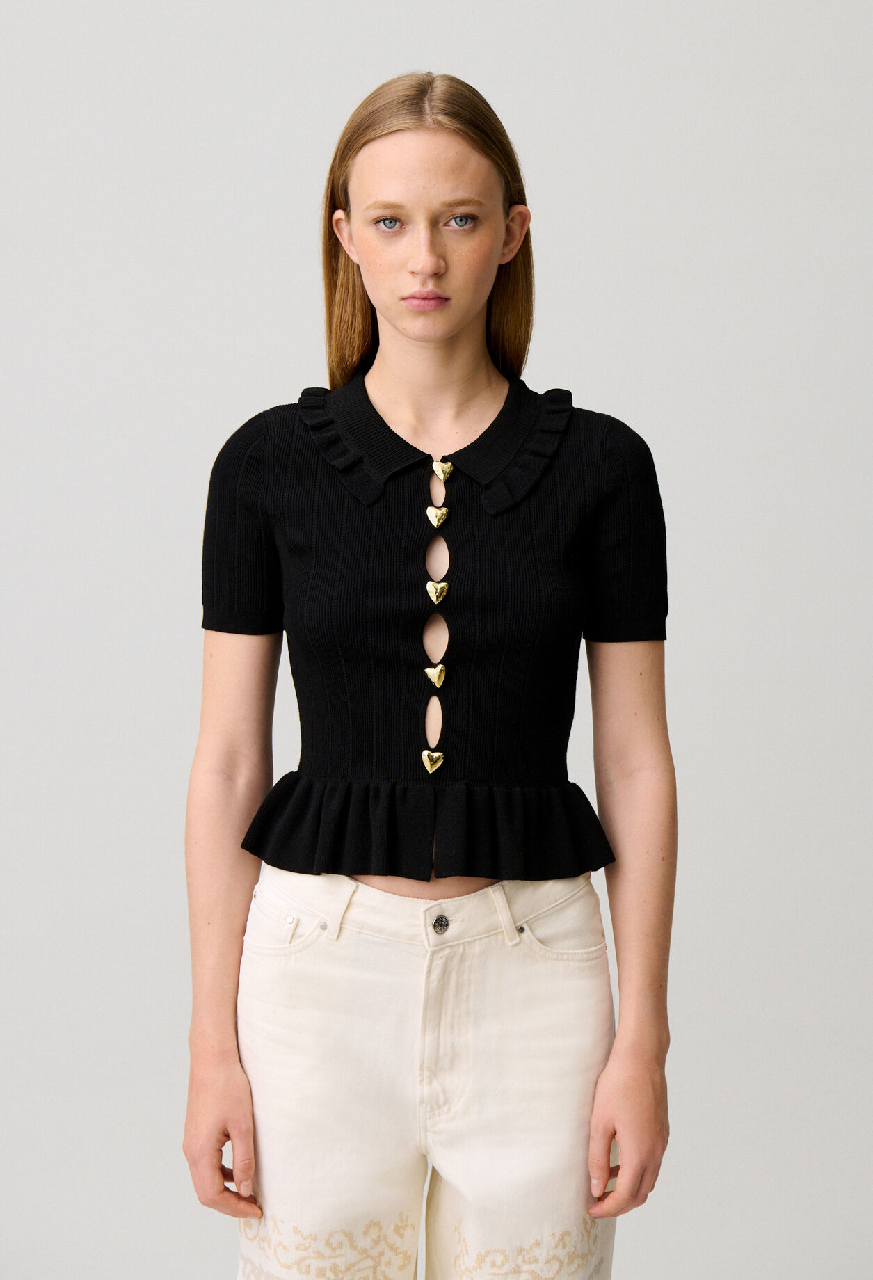 Heart open-knit top