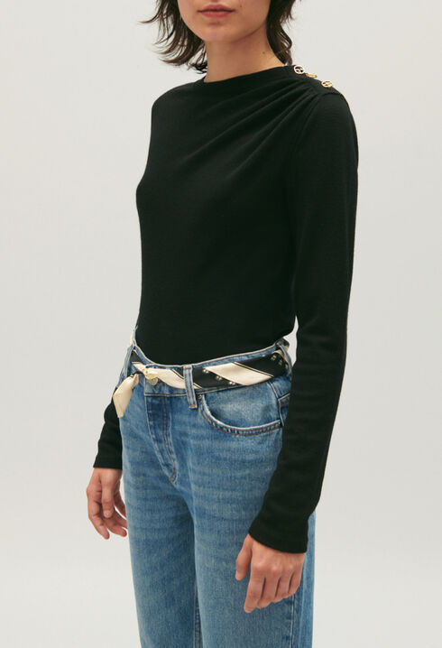 Black wool T-shirt