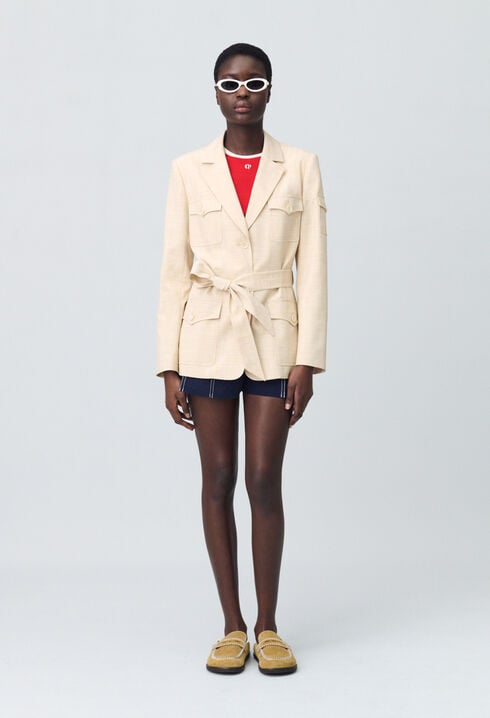 Belted safari jacket