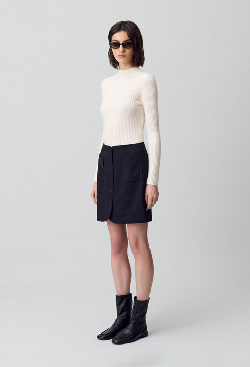 Buttoned mini skirt