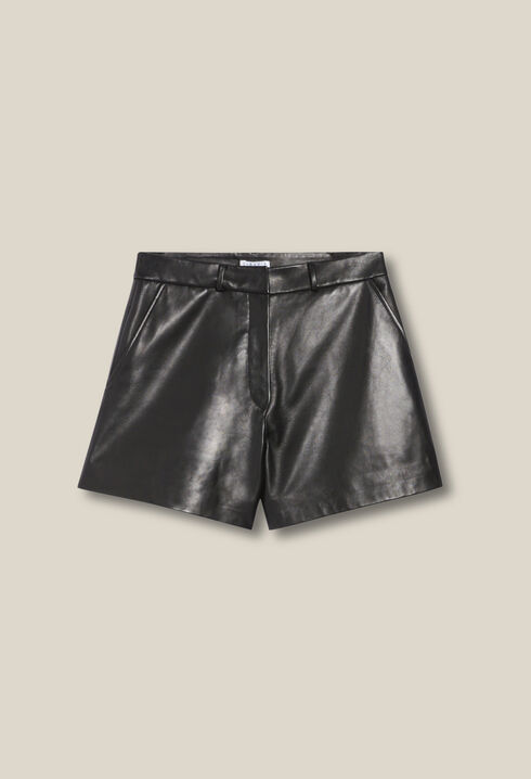 Black leather shorts 