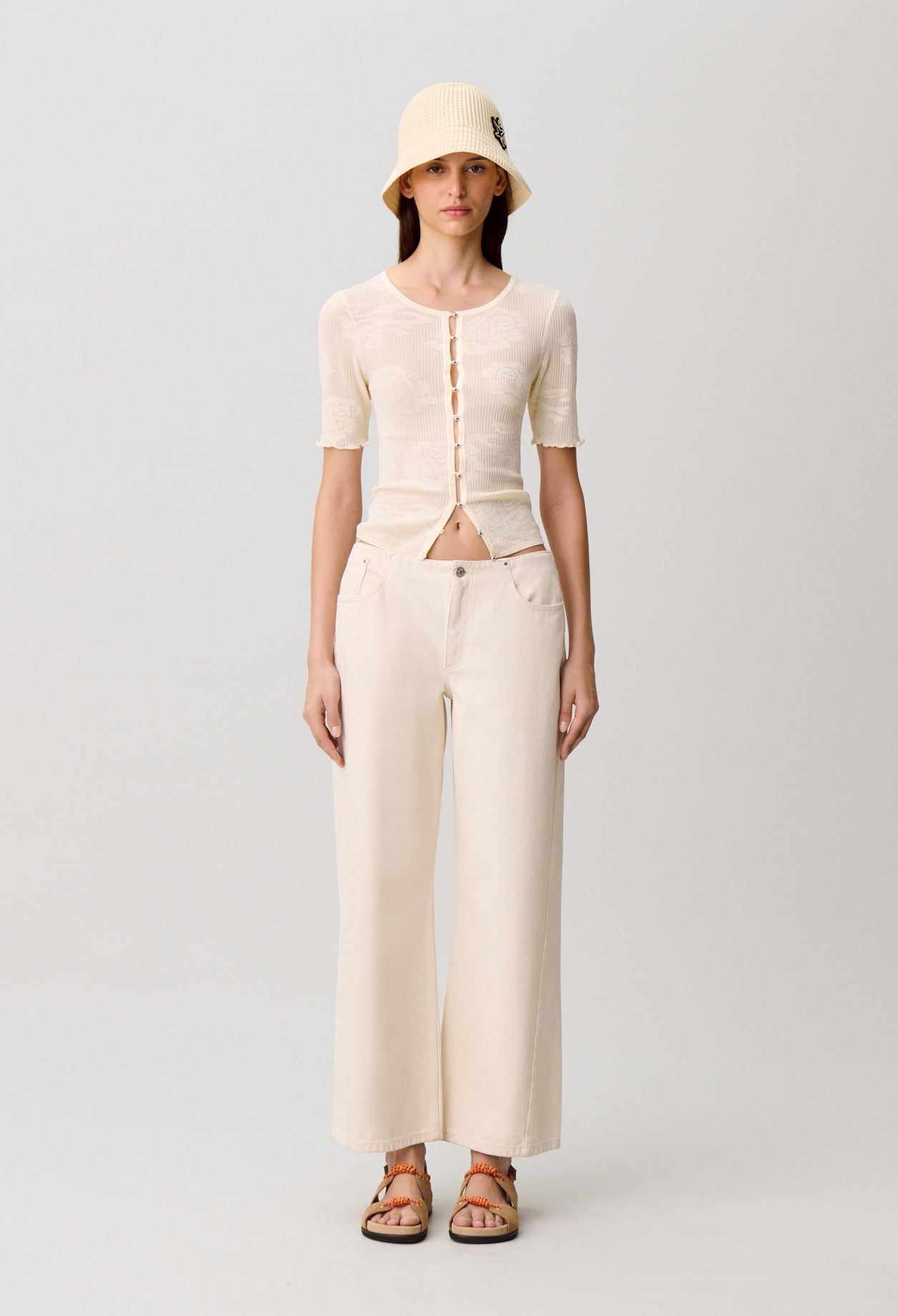 Floral Knit Cardigan - Woman - Ecru - Claudie Pierlot