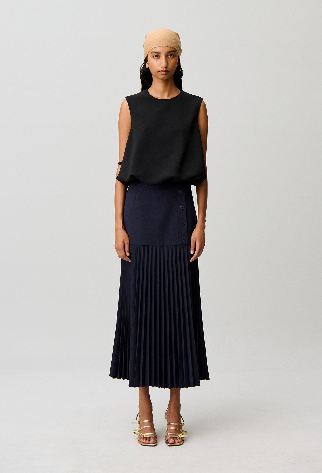 High-waisted maxi skirt - Woman - Navy - Claudie Pierlot