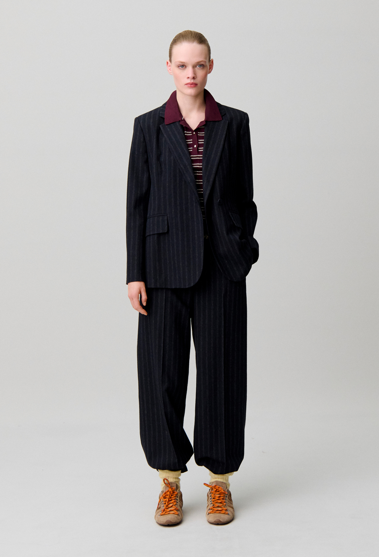 Striped wool-blend jacket - Woman - Dual-color - Claudie Pierlot