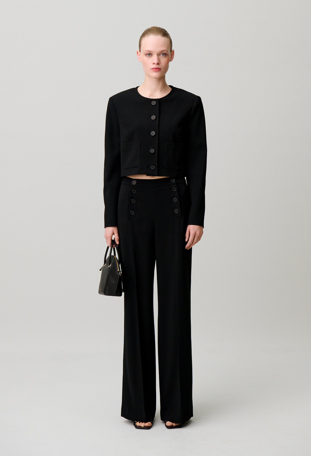 Round neck jacket - Woman - Black - Claudie Pierlot