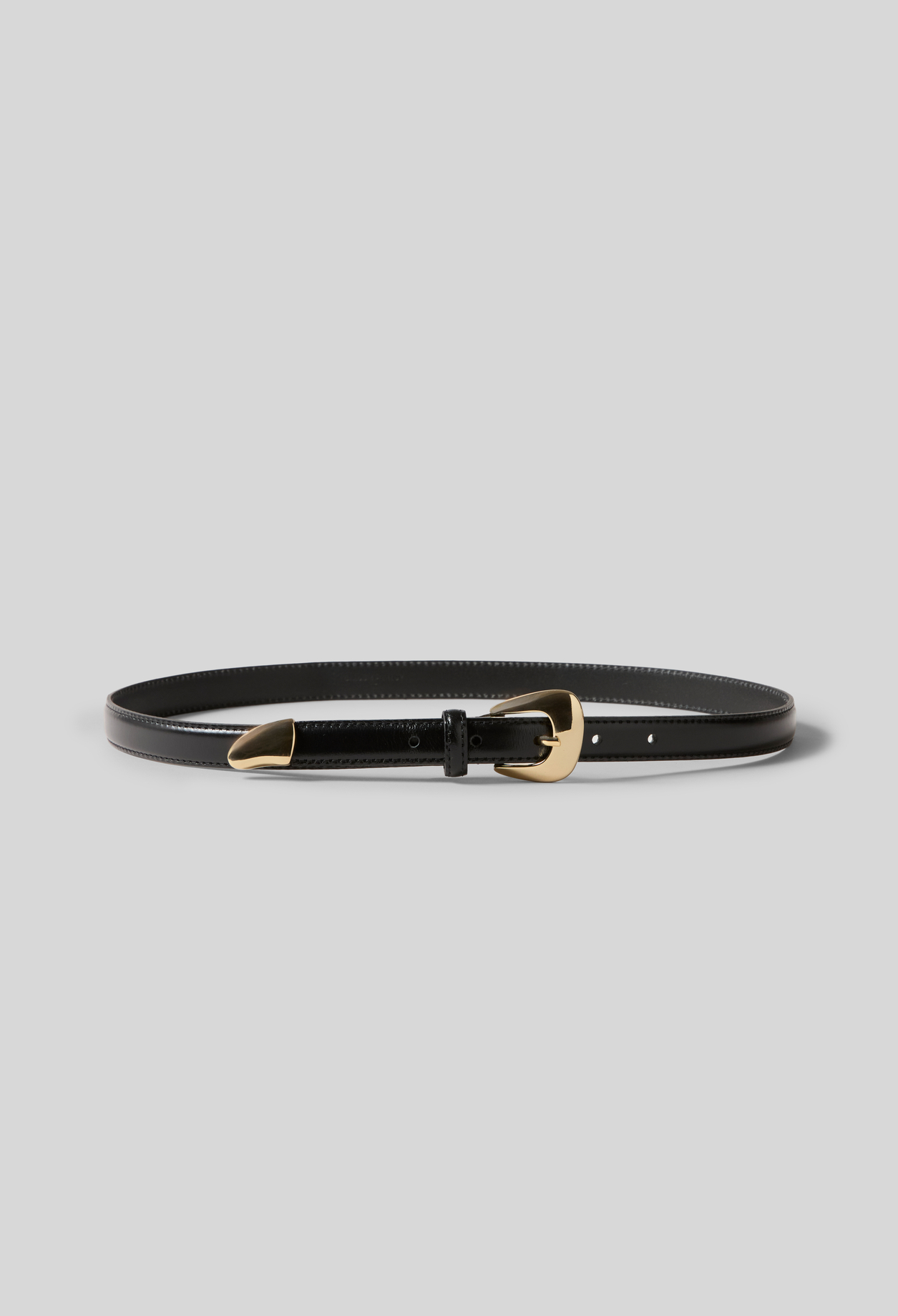 Leather belt with organic buckle - Woman - Black - Claudie Pierlot