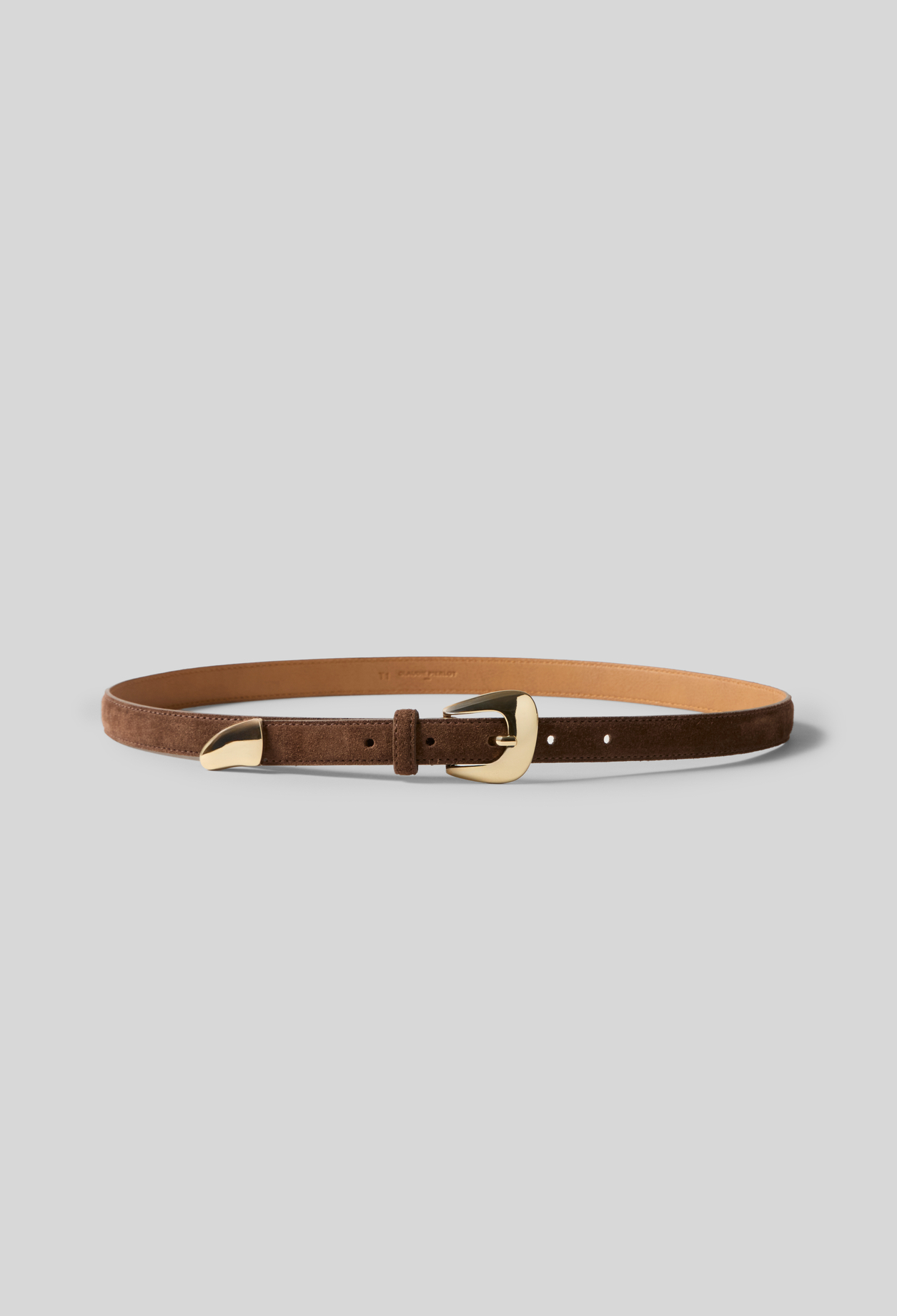 Suede leather buckle belt - Woman - Chocolate - Claudie Pierlot