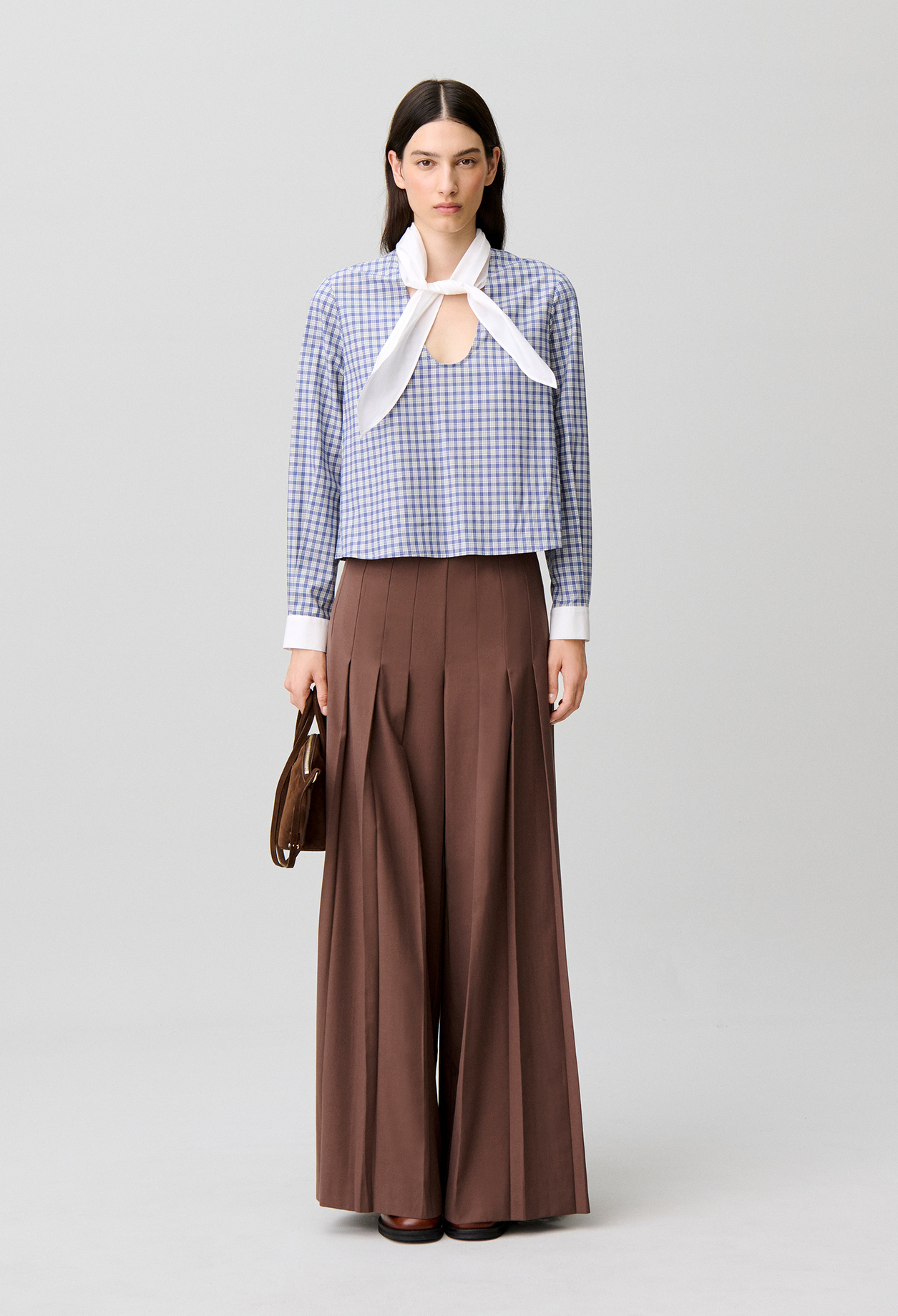 Wide straight-leg trousers - Woman - Brown - Claudie Pierlot