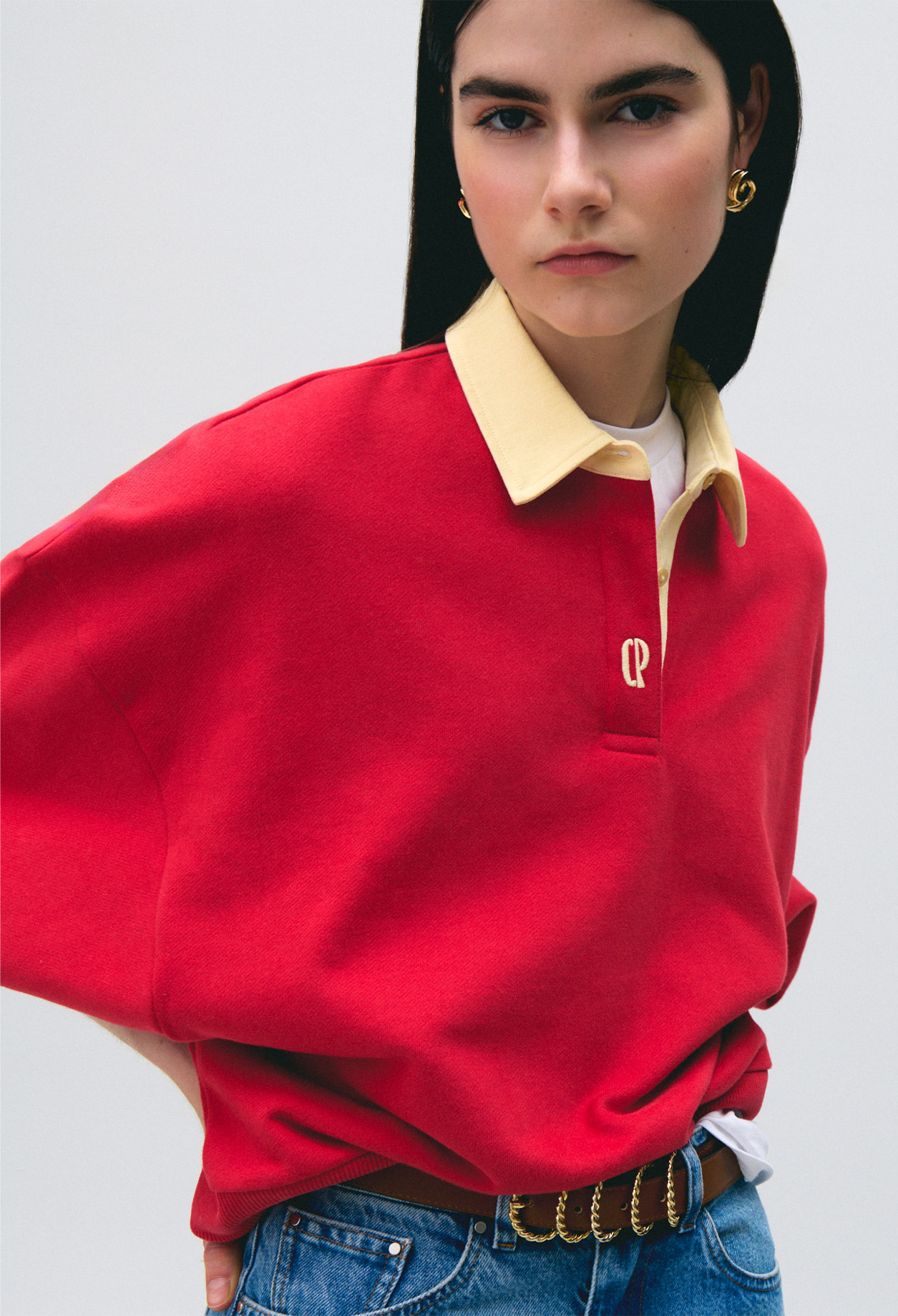 Oversized cotton sweatshirt - Woman - Red - Claudie Pierlot
