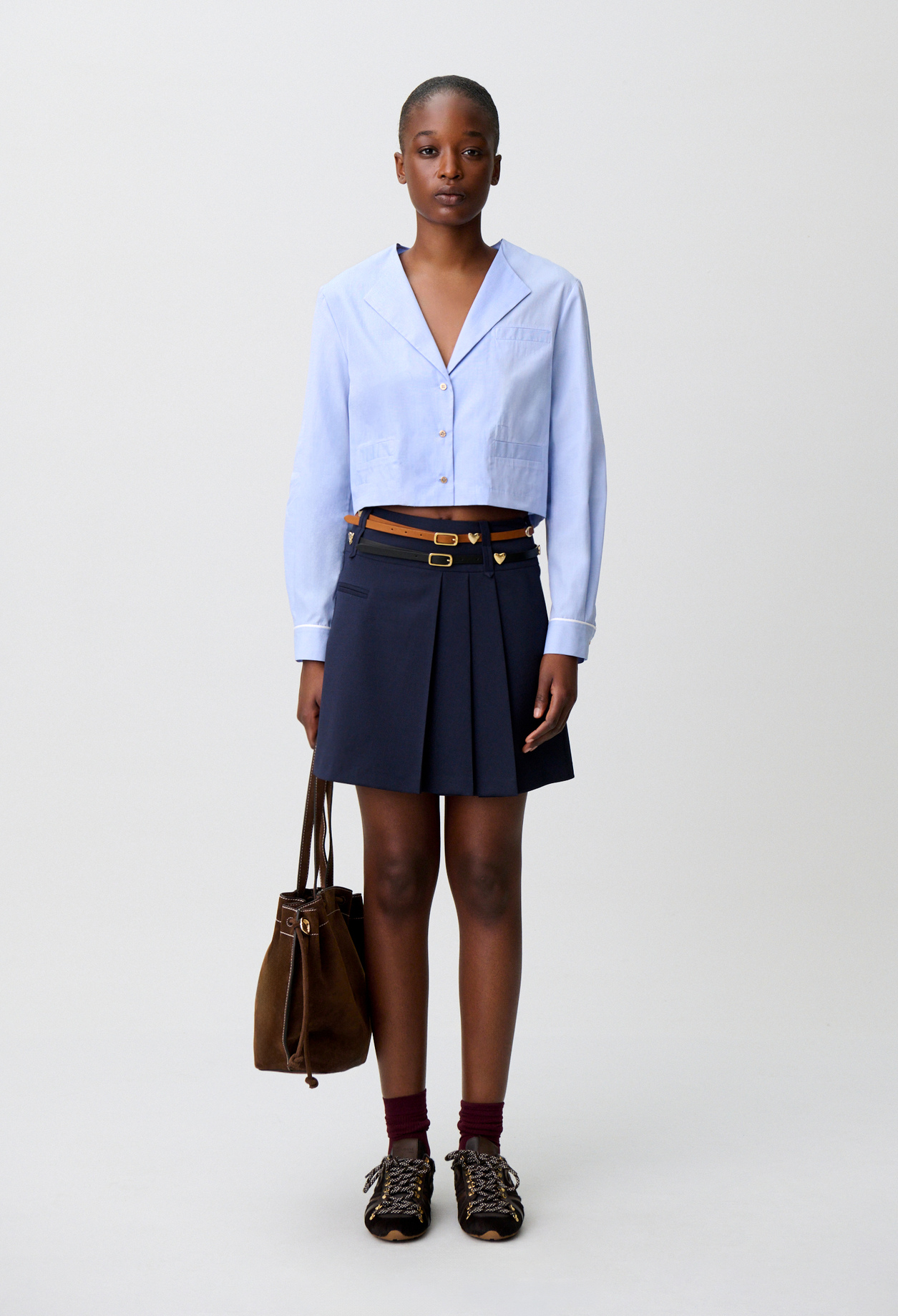 Poplin shirt - Woman - Sky blue - Claudie Pierlot