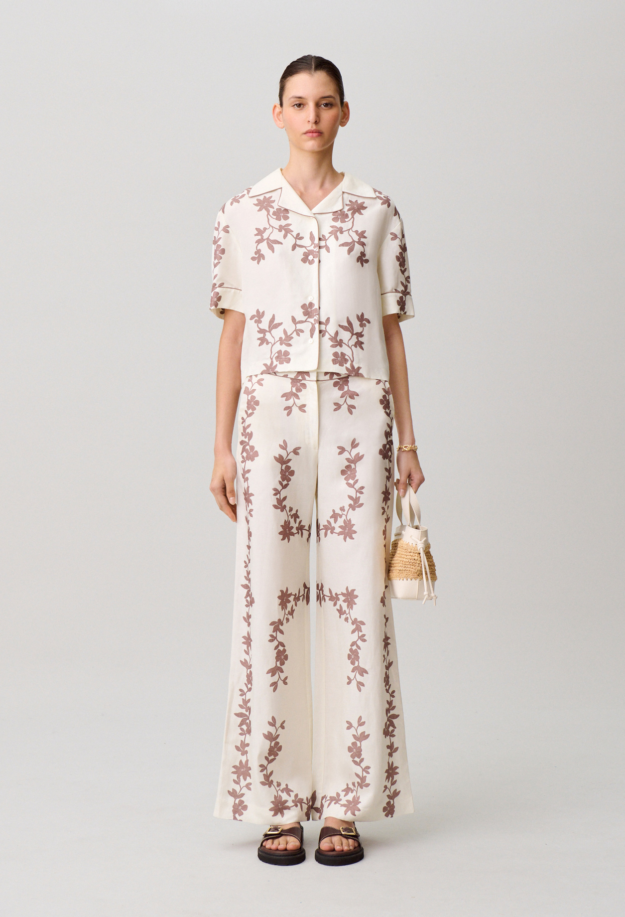 Floral wide-leg trousers - Woman - Light print - Claudie Pierlot