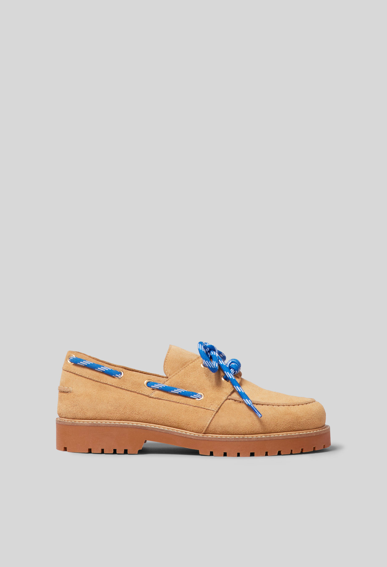 Belem boat shoes in suede leather - Woman - Beige - Claudie Pierlot