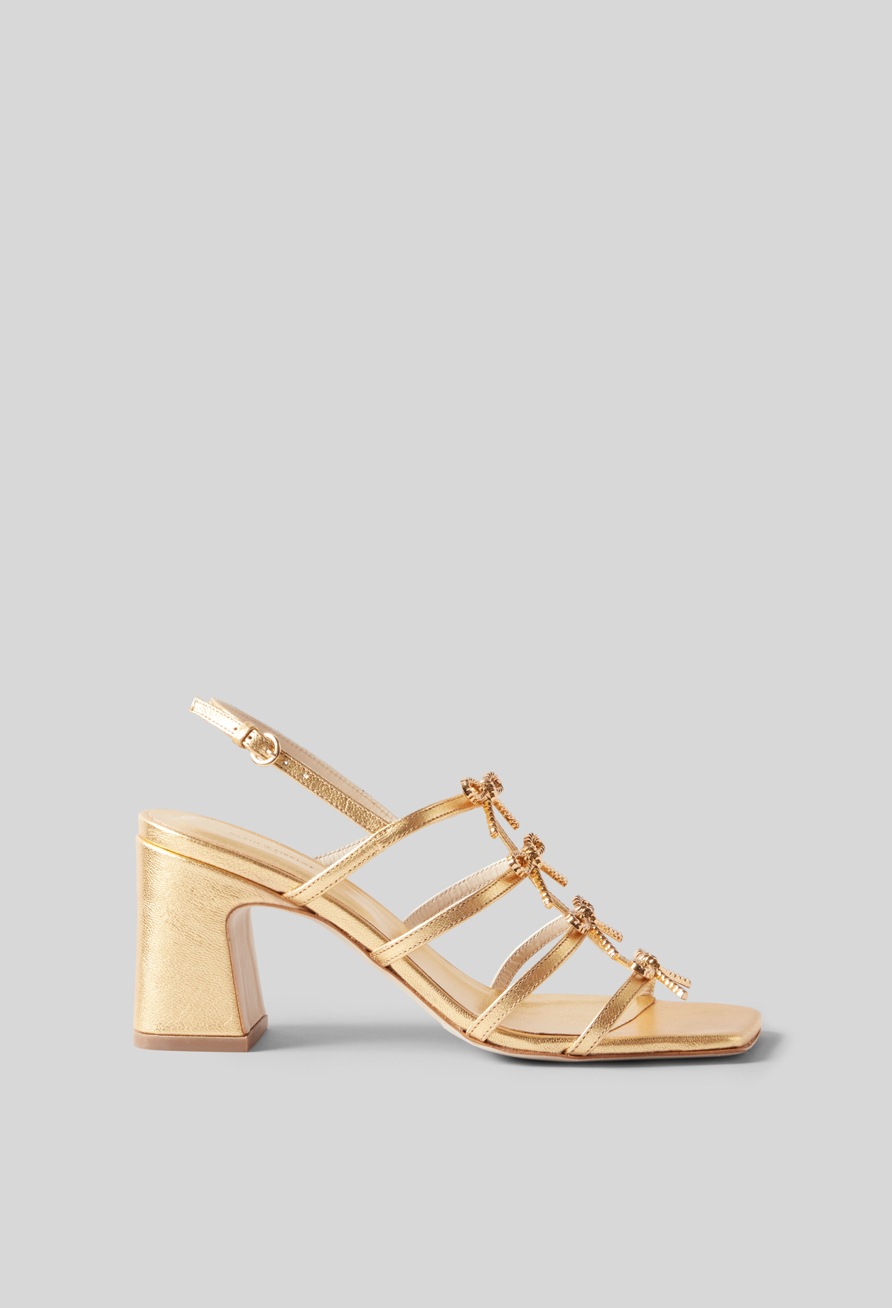 Leather heeled sandals - Woman - Gold - Claudie Pierlot