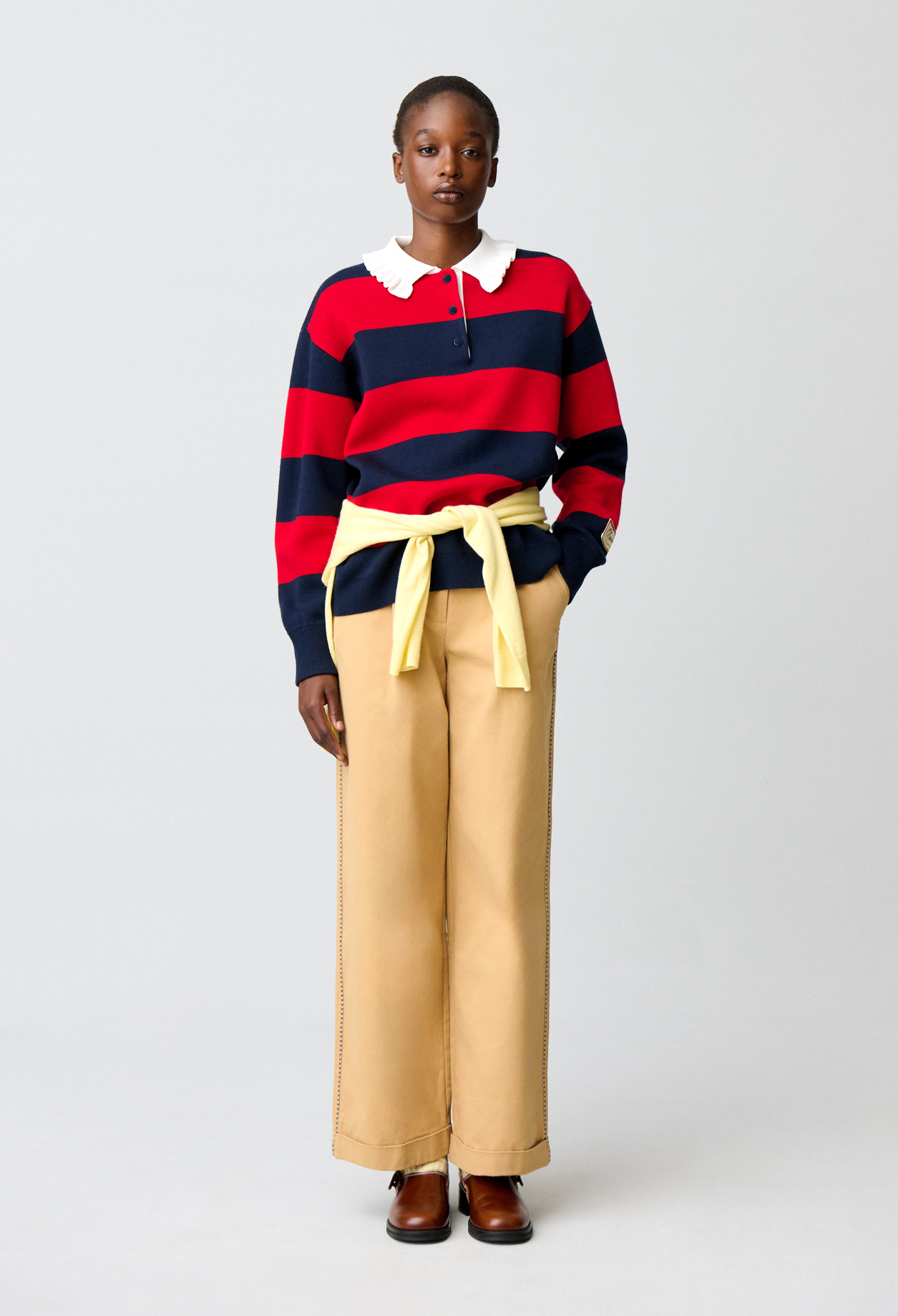 Knitted rugby polo jumper - Woman - Dual-color - Claudie Pierlot