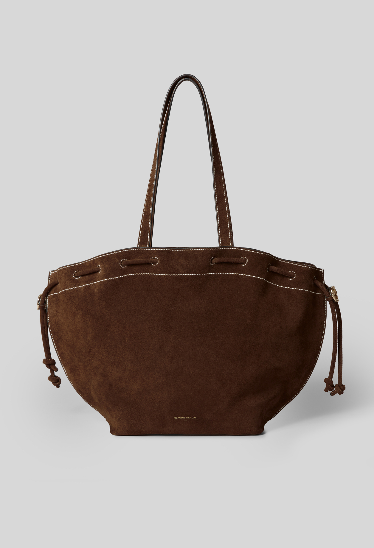 Alban suede leather bag - Woman - Chocolate - Claudie Pierlot
