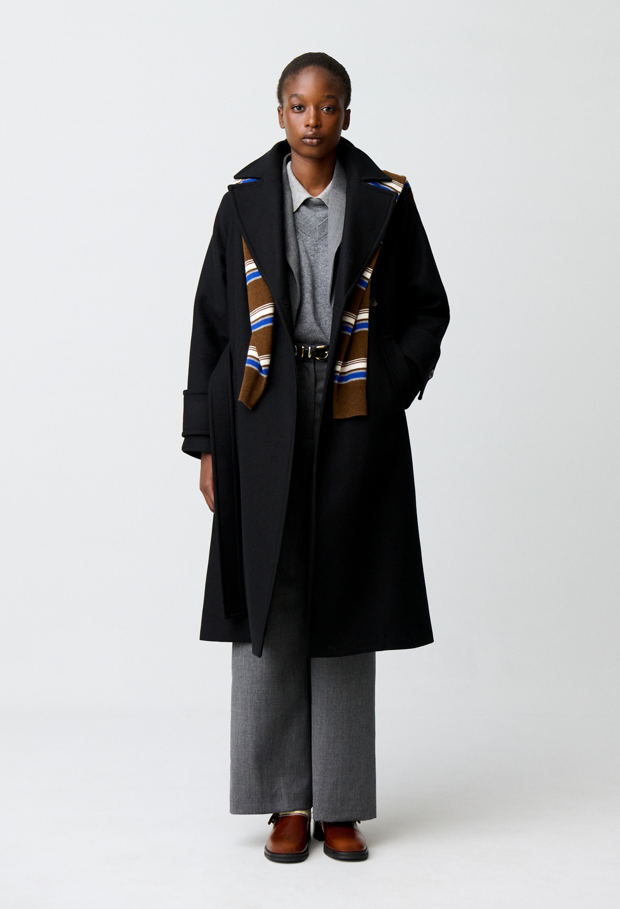 Mid-length wool blend coat - Woman - Black - Claudie Pierlot