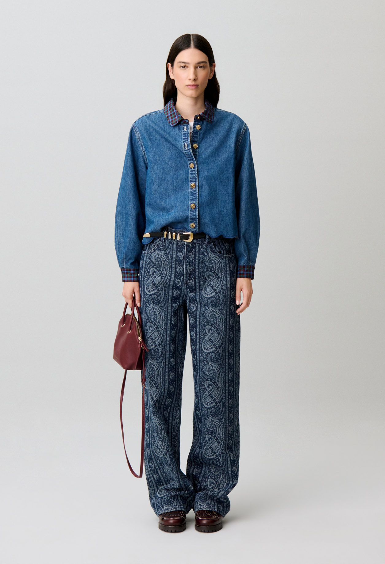 Cotton denim shirt - Woman - Blue denim - Claudie Pierlot